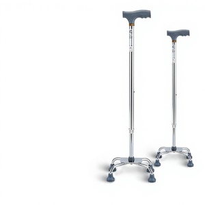 Shunkangda Four Legged Walking <b>Stick</b> Aluminum Alloy 10 Level Adjustable Ring Lock Stable For Elderly Disabled - Product Image 5
