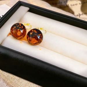 ต่างหูเพชรประดับทองคำเปลวสีม่วงสุดหรูทันสมัยสำหรับผู้หญิง งานปาร์ตี้ ขายส่ง ทำจากโลหะผสม - Product Image 4