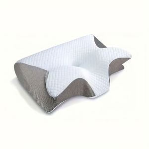Butterfly <b>Shaped</b> Memory Foam Neck <b>Pillow</b> for Side and Supine Lying Streamlined Design Relaxed Shoulders Soft Sturdy Support - Product Image 6