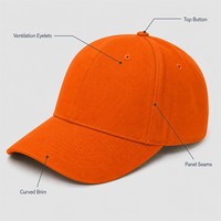 Casquette de baseball unisexe 6 panneaux style coréen personnalisée avec patch PVC, logo brodé, lettrage, boucle métallique réglable, idéale pour le team building