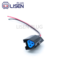 7-1437710-6 3 Pinli Dişi Su Geçirmez Konnektör Pigtail Kablo Demeti AMP 6.5mm Siyah Otomotiv İçin