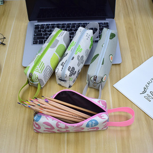 Inclusive Canvas Pencil Case Digital Printing Zipper Closure Korean Style School Office Use - Product Image 2