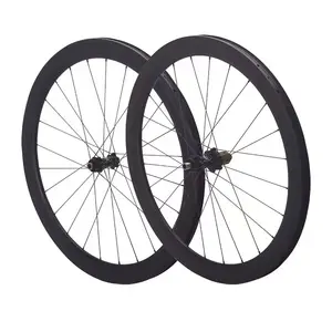 Juego de ruedas de bicicleta de carretera de fibra de carbono RUJIXU 700C con freno de disco 50 juego de ruedas de bicicleta de carreras de cuchillos de carbono