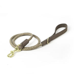 Custom Braided Leather <strong>Dog</strong> Leash Set Luxury Outdoor Dual Training Pet Collar Cat Vest for Puppies Small <strong>Dogs</strong> - Product Image 5