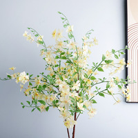 Fleurs artificielles de jasmin Seven Mile en caoutchouc souple et tissu de soie, tiges simples pour la décoration intérieure et les accessoires de photographie