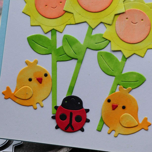 Girasoles y mariquitas troqueles de corte de Metal molde decoración de álbum de recortes grabado decoración de álbum de fotos fabricación de tarjetas troquelado de pollito - Product Image 4