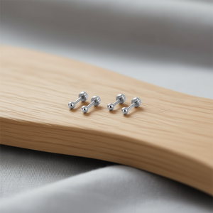 Boucles d'oreilles Ziin en acier inoxydable 6 mm, bijoux unisexes tendance - Product Image 2