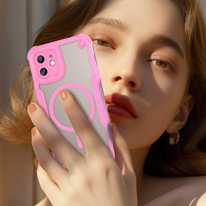 Nouvelle coque de protection transparente antichoc pour <span class=keywords><strong>iPhone</strong></span> <span class=keywords><strong>11</strong></span> 12 13 14 15 & 16, coque magnétique pour téléphone portable, poignée de téléphone incluse, matériau PC+TPU - Product Image 3