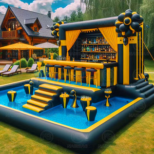 جديد قابل للنفخ قضبان مسبح المياه العائمة الفناء الخلفي الطرف منصة الترفيه الهواء بار بار حانة مع مقاعد مجموعات - Product Image 3