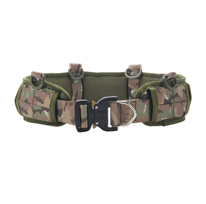 DFW0114 Ceinture tactique réglable imperméable avec boucle en plastique, camouflage noir-gris woodland, camouflage noir nuit - Product Image 5