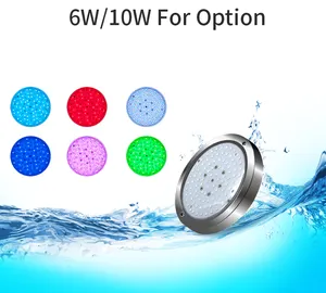 Iluminação led subaquática refinada, tamanho pequeno, de parede, 6w, 10w, ip68, à prova d' água, para piscina