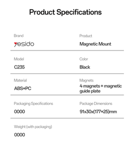 Soporte Magnético para Teléfono Móvil Yesido con Rotación de 360 Grados y Operación con una Sola Mano, Modelo <span class=keywords><strong>C235</strong></span> - Product Image 5