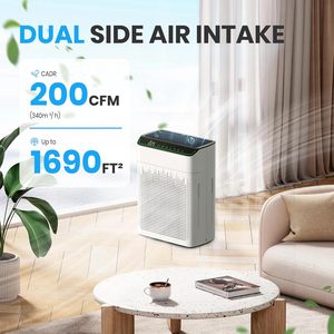 Purificador de Aire FLANUR BL-009 para Hogar, Habitaciones Grandes, Entrada de Aire de Doble Cara, Compatible con <span class=keywords><strong>Alexa</strong></span>, Filtro de Carbón Activado, Blanco, Control por Aplicación, 300 - Product Image 2