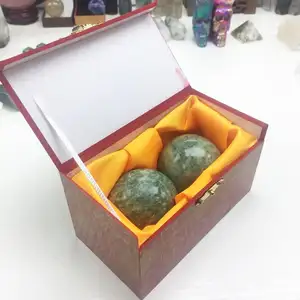 Bola de cristal de jade verde polida natural, esfera arredondada em bola de cuidados com a saúde