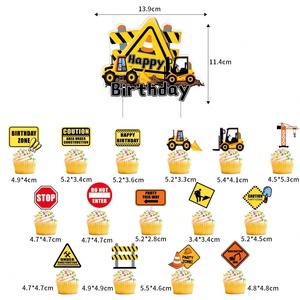 Construction Truck Cake Topper Happy Birthday Decor Excavator Vehicle Construction Truck Cake Topper Happy Birthday Decor Excavator Vehicle