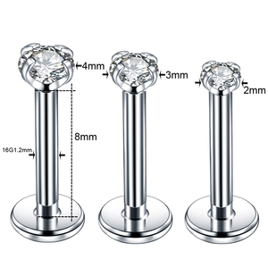 थोक स्टील जेड Labret मुनरो होंठ संवर्धन आंतरिक धागा कान उपास्थि हेलिक्स संवर्धन तुंगिका छेदना शरीर के गहने 16G - Product Image 5