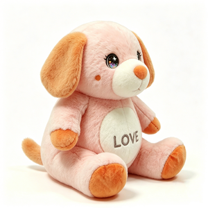 Peluche de cachorro rosa, peluche de perro con orejas caídas, peluche de perro adorable, regalo de San Valentín para cachorros, decoración pastel para habitación infantil - Product Image 5