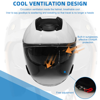 Usine Vente Chaude Léger Personnalité Moto Vélo Double Visière Abs Modulaire Demi Visage Moto Casque