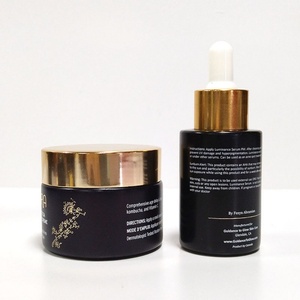 Flat Shoulder Empty Facial Oil & Eye Drop Cosmetic Packaging Glass 1oz Serum Pump <b>Bottle</b> 30ml with Custom Color Paper Tube <b>Box</b> - Product Image 4