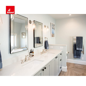 Alland cinese lavabo quarzo bancone grigio verniciato lacca morbida stretta mobili bagno americano mobile lavabo con 2 lavandini - Product Image 6