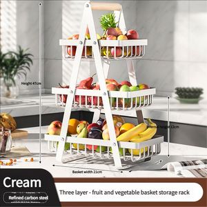 Standing Multi-layer Metal <b>Kitchen</b> Fruit <b>Storage</b> <b>Rack</b> Grille Design for Ventilation Eco-friendly Waterproof <b>Storage</b> Preventing - Product Image 3