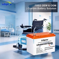 Batterie de fauteuil roulant LiFePO4 12V120AH 1.44KWh, cellule prismatique LiFePO4, écologique, faible autodécharge, pour moteur de fauteuil roulant électrique