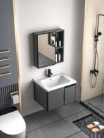 Vasque intégrée murale en quartz marbré artificiel au design moderne, directement de l'usine
