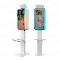 Espejo de cristal de 32 "Monitor de pantalla táctil LCD de 21,5" Máquina de quiosco para cabina de fotos Marco de luz LED Flash RGB con impresora de cámara adaptada