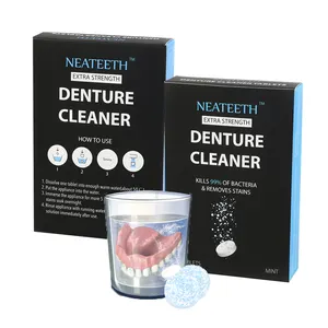 OEM Uso Dental Profissional 30 Pcs Antibacteriano Limpeza Efervescentes Comprimidos Para Dentadura, protetor De Boca, Alinhador