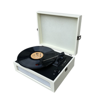 Tourne-disque en vinyle, valise en bois Portable à 3 vitesses Offre Spéciale