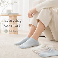 Chaussettes basses pour femmes en gros, couleurs pastel, respirantes, décontractées, avec logo personnalisé, prix d'usine
