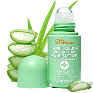 Rouleau pour cheveux à l'aloe vera, OEM ODM, prévient les poils incarnés, élimine les bosses de rasage, exfolie en douceur, apaise les rougeurs, traitement des poils incarnés - Product Image 4