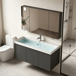 New bathroom cabinet integrated ceramic basin bathroom modern simple bathroom hand wash basin - Product Image 3
