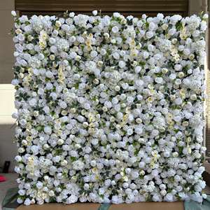 Panneau mural en tissu de soie 3D/5D de luxe, fleurs artificielles, roses, pour décoration de mariage ou de Noël - Product Image 3