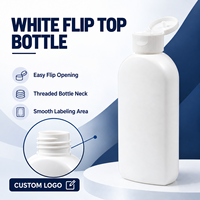 Bouteille en plastique HDPE de 100 ml, blanche opaque, avec bouchon à clapet, bouteille de voyage, shampooing, lotion, emballage de liquides cosmétiques