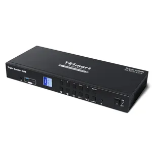 Le commutateur KVM TESmart 4 en 3 sorties prend en charge 4K 60HZ 2 modes d'affichage Commutateur KVM audio L/R à triple moniteur