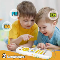 Télécommande de télévision et jouet de dentition pour bébé en plastique souple et silicone, avec musique et apprentissage des langues, pour le soulagement des poussées dentaires et le jeu sensoriel