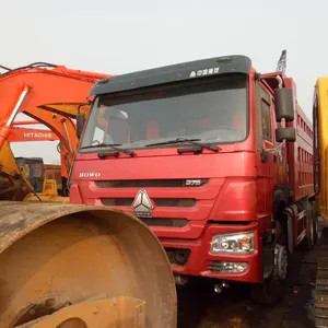 10 צמיגים Sinotruk משמש Dump משאית למכירה ZZ3257N3447A1 375hp 20-30T שני יד טיפר 12 צמיגים