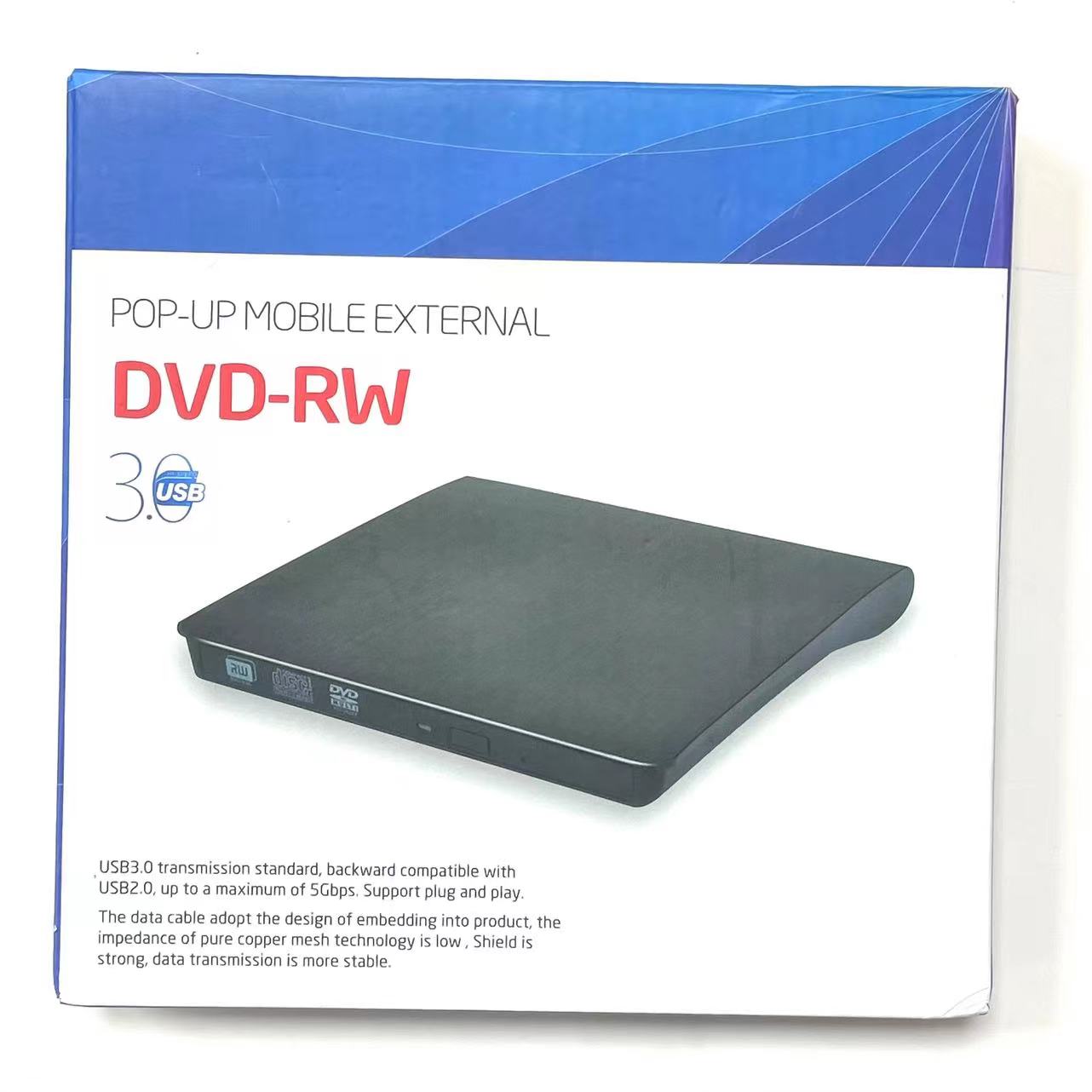 Reproductor de lector de carcasa neutra portátil, Unidad óptica externa para ordenador portátil, USB 3,0, DVD, RW, CD-RW