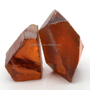 Nanosital Synthetische Diamant Ruw Oranje Kleur Grondstof Steen Kralen Voor Sterling Zilver 925 Sieraden