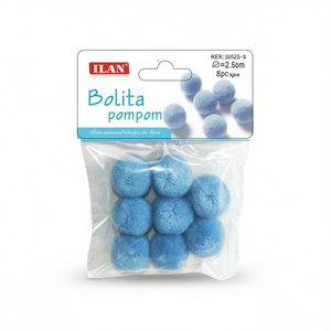 Iln <b>Wool</b> Pompom 2.5Cm Light Blue <b>Craft</b> Decorations - Product Image 2