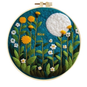 XIXI Beginners <b>Felting</b> Embroidery Kit Home Decor DIY <b>Wool</b> Felt Ornament Flowers Hoop Gift <b>for</b> Birthday Christmas Gifts - Product Image 3