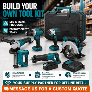 Kit d'outils électriques professionnels 18V 21-en-1, moteur sans balais, ensemble complet pour la construction et la menuiserie - Product Image 4