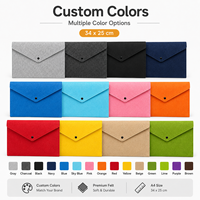 Organizador de Archivos de Fieltro A4 Personalizado en Color, Portadocumentos, Bolsa para Sobres, para Oficina y Regalos Promocionales
