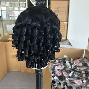 Cheveux humains vietnamiens à 150% de densité pour perruque à dentelle frontale, dentelle HD 4x4, cheveux Remy, longueur longue, noir, coiffure printemps, vente en gros - Product Image 5
