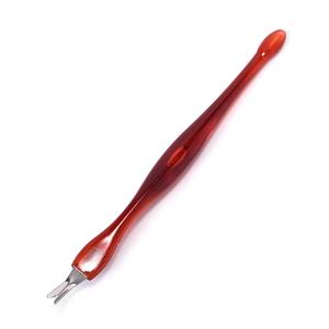 Pousse-cuticules double tête en acier inoxydable, réutilisable, pour pédicure, élimination des peaux mortes et des callosités, fourchette marron, outil de manucure pour salon - Product Image 3