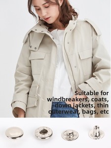 Cao cấp vô hình bốn nút, nút miễn phí, Vòng lồng vào nhau nút kim loại cho áo khoác xuống - Product Image 6