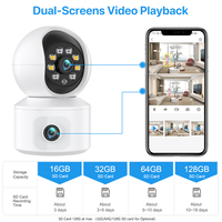 6MP WiFi IP Caméra Double Objectif Double Écran Bébé Moniteur Caméra de Sécurité à Domicile PTZ Suivi Automatique CCTV Vidéo Surveillance iCsee