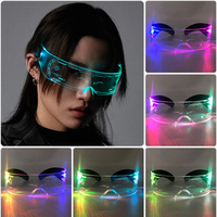Lunettes de soleil lumineuses à LED en plastique pour enfants, idéales pour les fêtes d'Halloween, avec activation sonore et double contrôle, effet phosphorescent