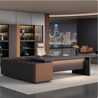 Mobilier de bureau moderne le plus récent Table de bureau de luxe PDG patron Bureau de direction en forme de L